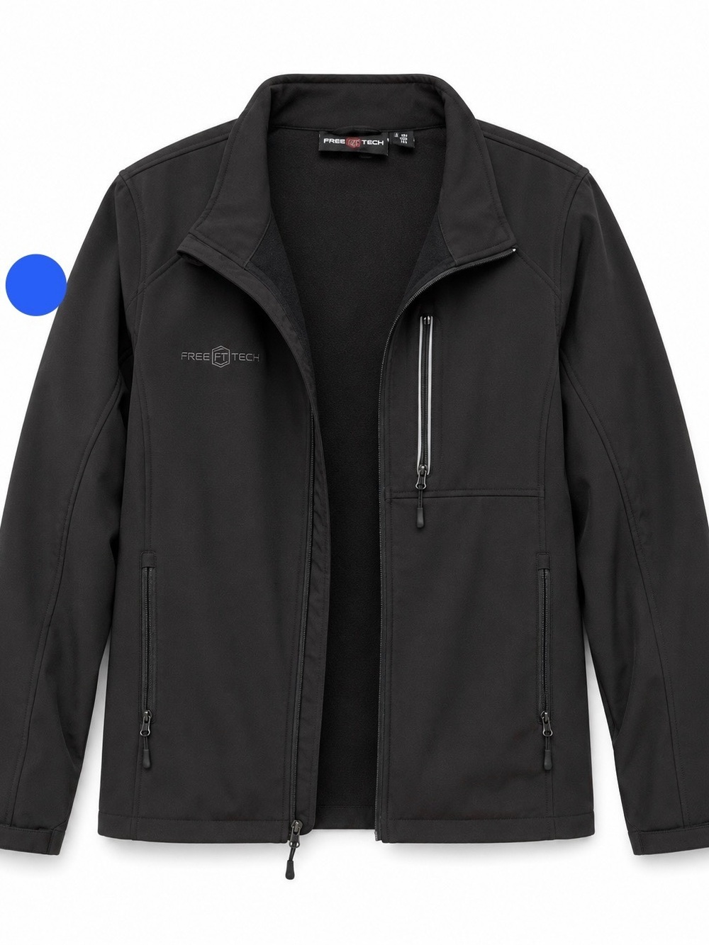 Free Tech Black Softshell Jacket Mens 2XL Full Zip Lightweight Coat
